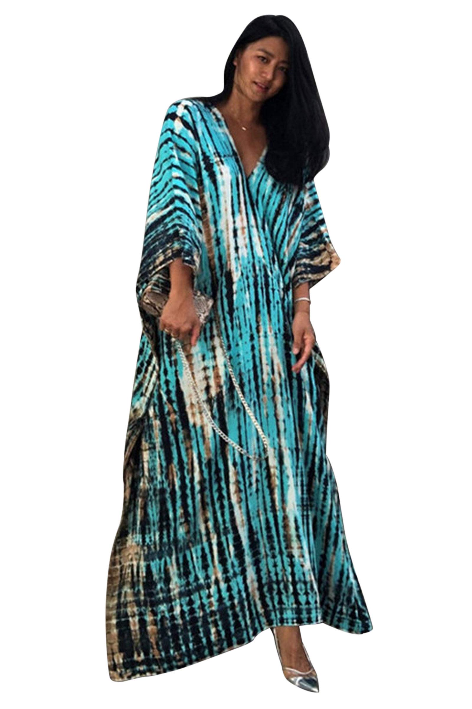 Landove Caftan Playa Mujer Bohemio Chic Vestido Tie Dye Largo