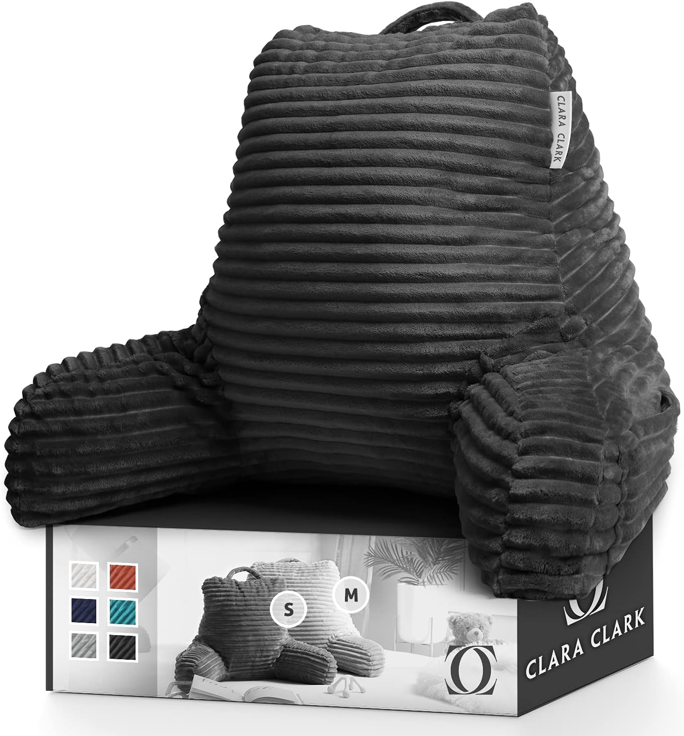 Clara Clark Cut Plush Striped Reading Pillow for Kids