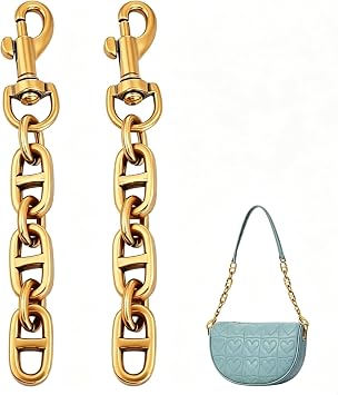 UNICRAFTALE 2Pcs Small Bag Extender Chains Alloy Purse Chain Strap 12cm Antique Golden Crossbody Shoulder Bag Strap Chains with Swivel Eye Bolt Snap Hook for Bag Straps Replacement Accessories