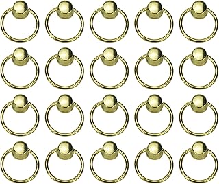 Faotup 20PCS Gold Drop Ring Pulls,Zinc Alloy Drop Ring Knobs Pulls Handles for Dresser,Drop Ring Pulls Cabinet Hardware,Gold,20CS,1.10×1.22Inches,with Screws