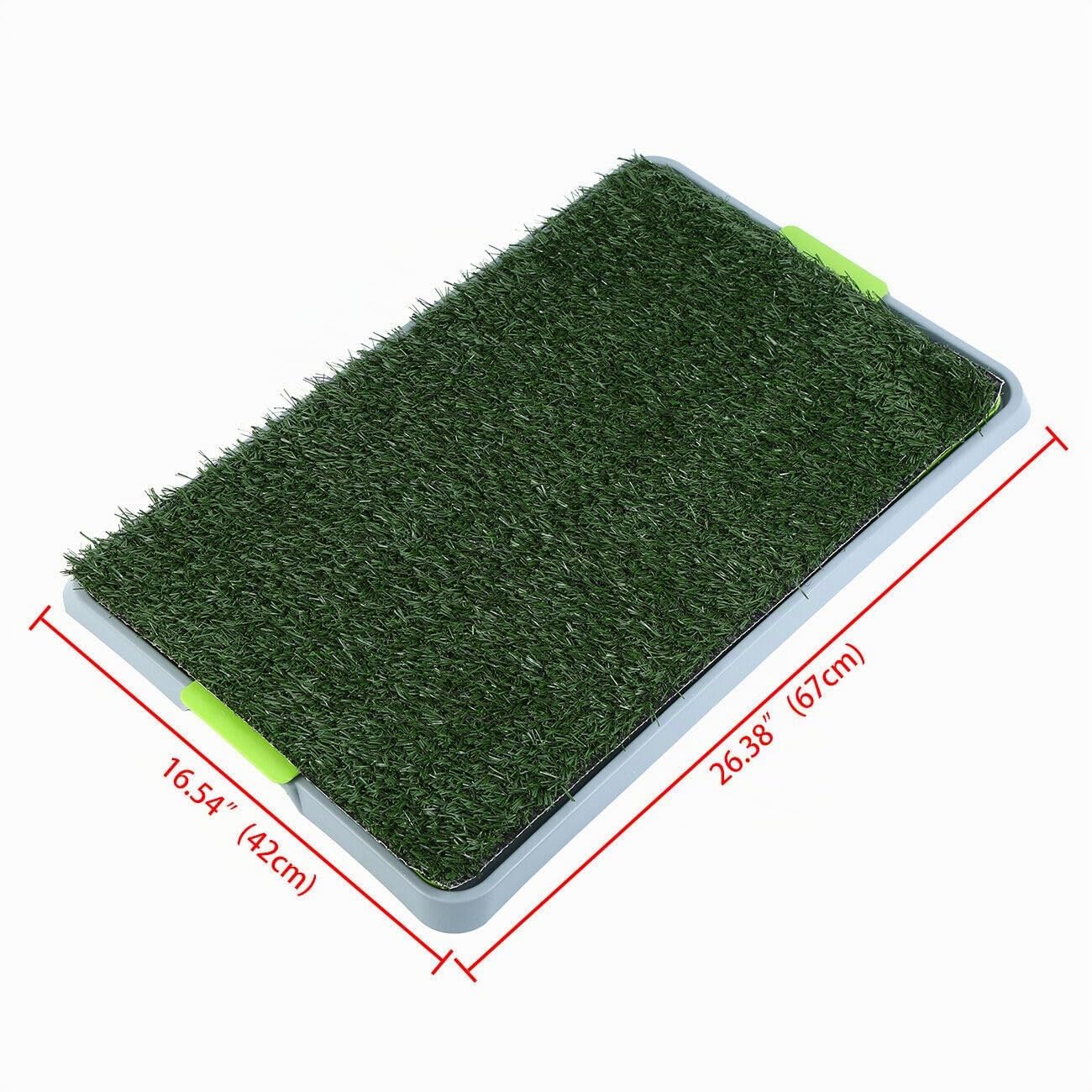 Toilettes pour Chien Bac à litière en Gazon Artificiel 67 x 42 cm, avec Gazon-Artificiel,Facile à Nettoyer Coussinets de Gazon Artificiel pour Petit Chien