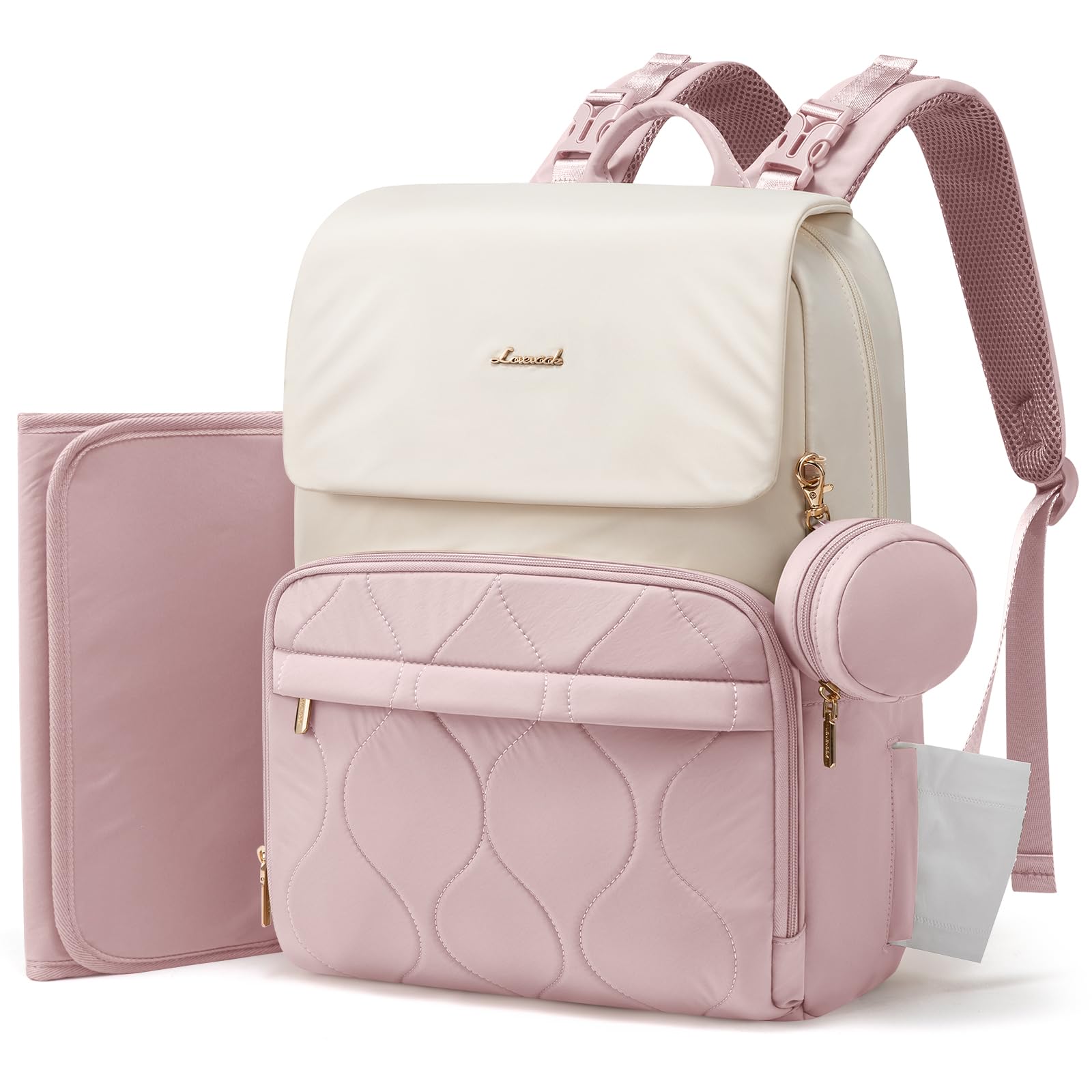 LOVEVOOK Wickelrucksack Groß Wickeltasche Rucksack Diaper Bag für Mama Papa | Lässig Babytasche mit Wickelauflage, Schnullerhalter & Kinderwagengurte, Multifunktional Windeltasche Kliniktasche Geburt