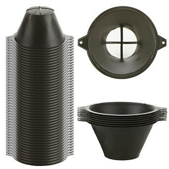 100Pcs Reusable Paint Filter with Nylon Mesh, 100mm Plastic Paint Strainer, Black Funnel Filter for Filtering Oil, Water-Based Paints, Powders, and Food Residues