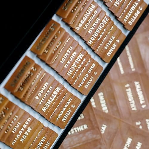 Miniatura 8 de Pestañas de cuero para la Biblia, pestañas de la Biblia para mujeres, pestañas de la Biblia para Biblia de estudio, 80 pestañas de índice de la