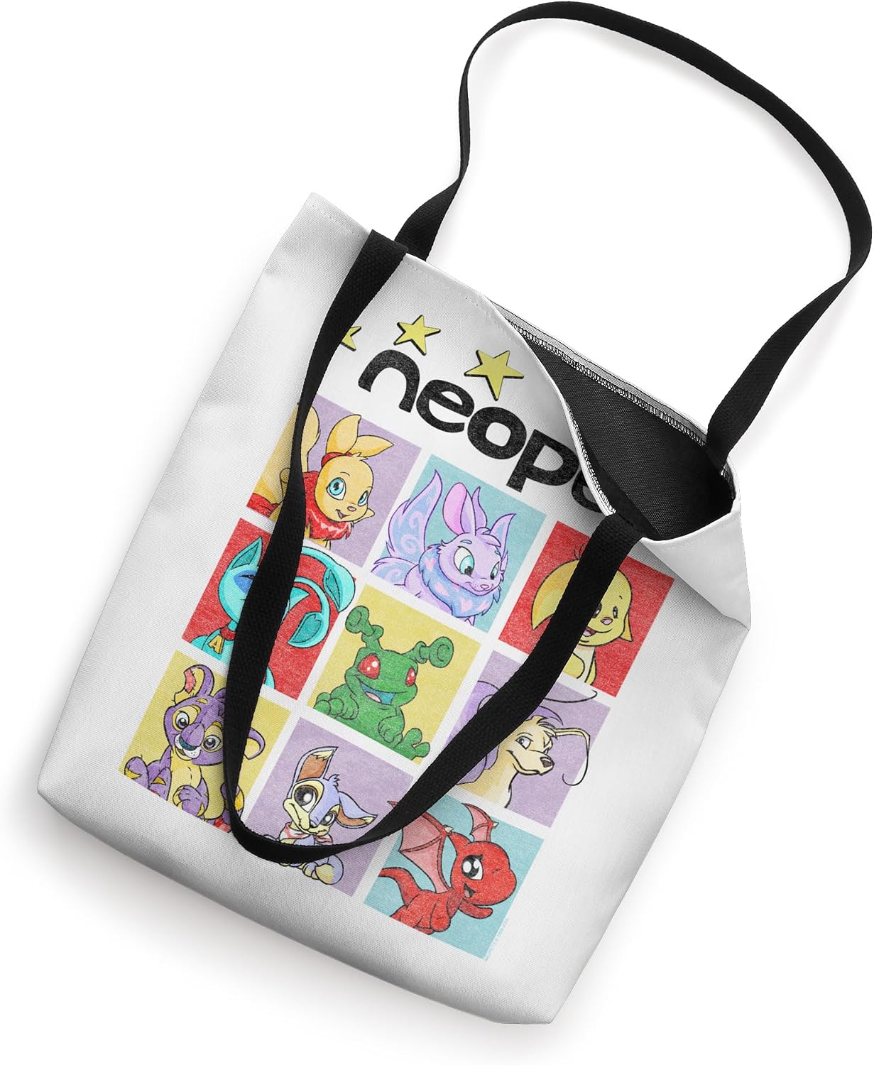 Neopets Pop Art Colorful Character Grid Retro Virtual Pets Tote Bag