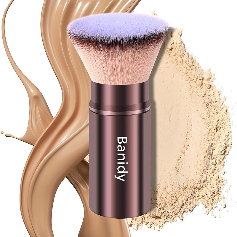 Pincel Kabuki retrátil Banidy para rosto, blush e maquiagem