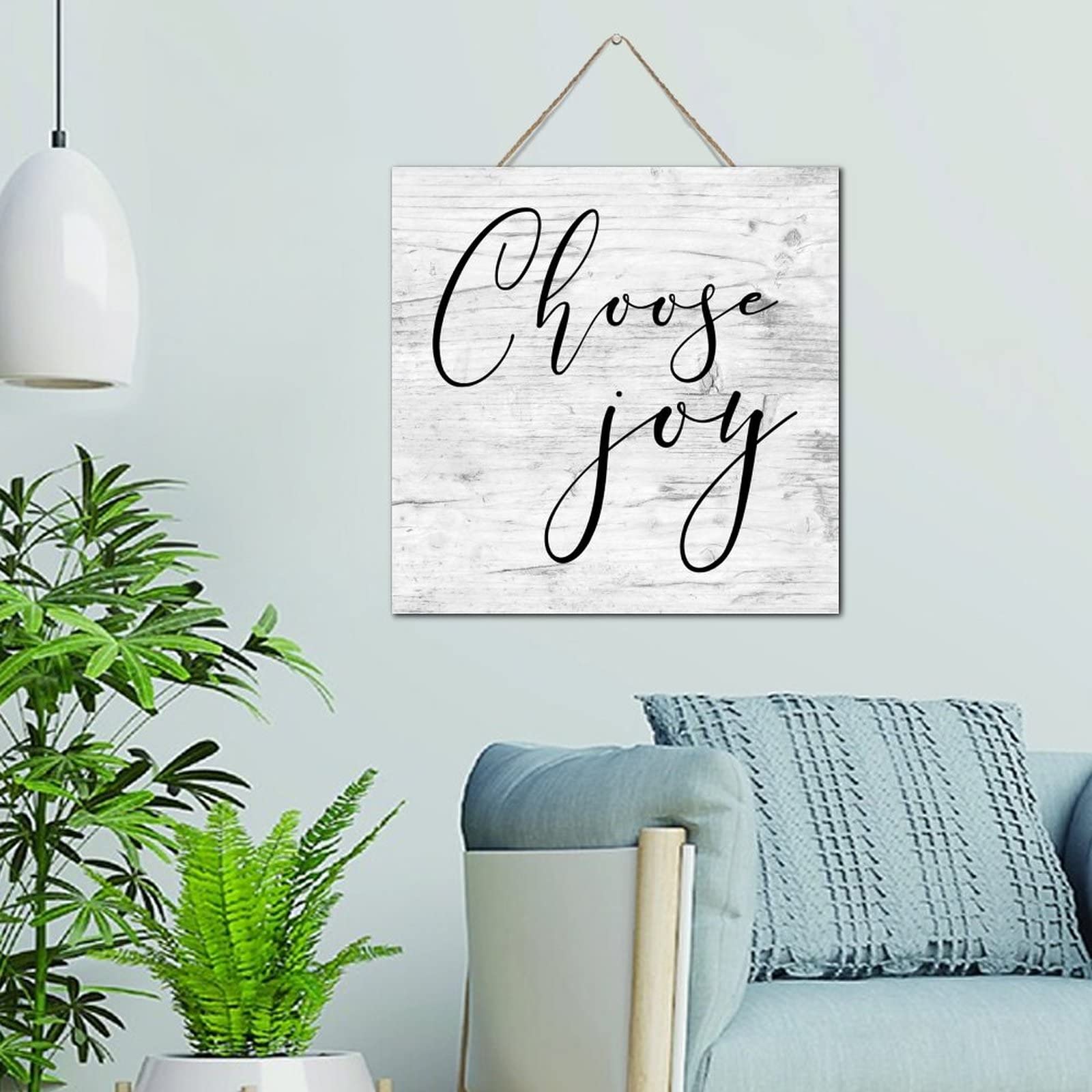 Cuadro motivacional Choose Joy cuadro de madera cottage para decoración de salón acogedor