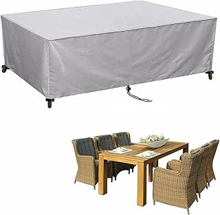 Funda para muebles de jardín de exterior, impermeable, rectangular, para mesa de billar, color marrón, ligera y duradera.