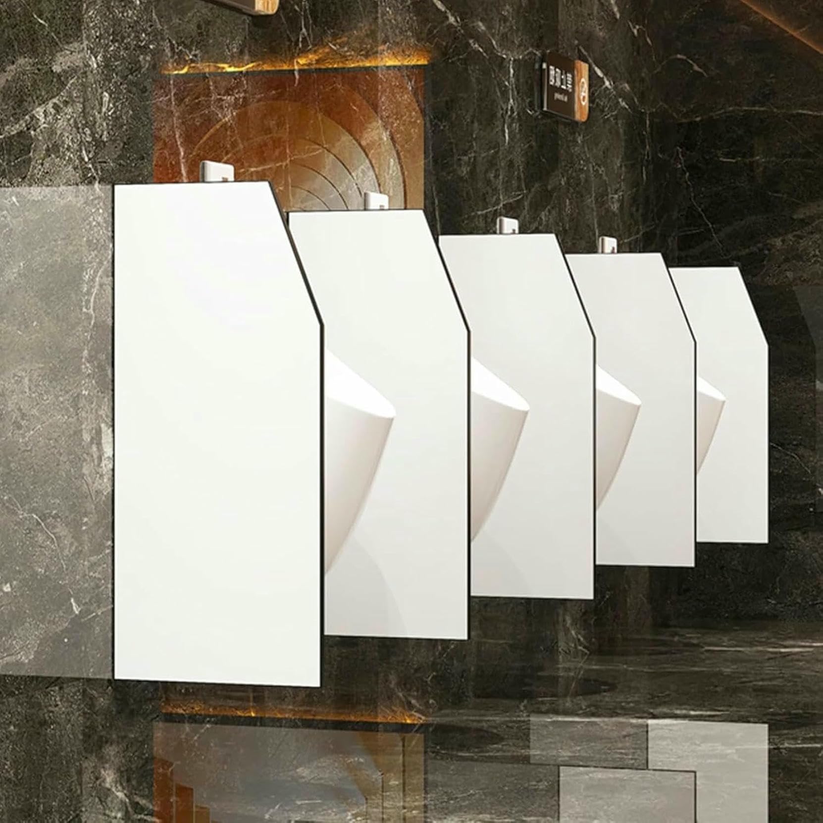 Mampara divisoria para urinario con herrajes de Acero Inoxidable, Separador de Pared para privacidad en baños públicos, Deflector de urinario Duradero y Funcional.