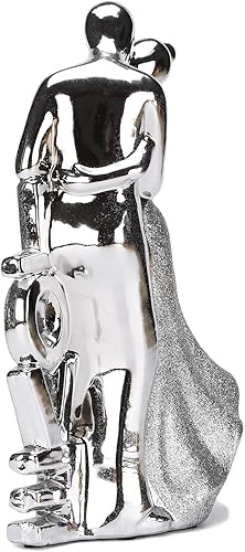 Miniatura 6 de Baile de cerámica besando amantes estatua pareja amor escultura moderna hogar sala de estar oficina estantería escritorio decoración plata TQGJNY44