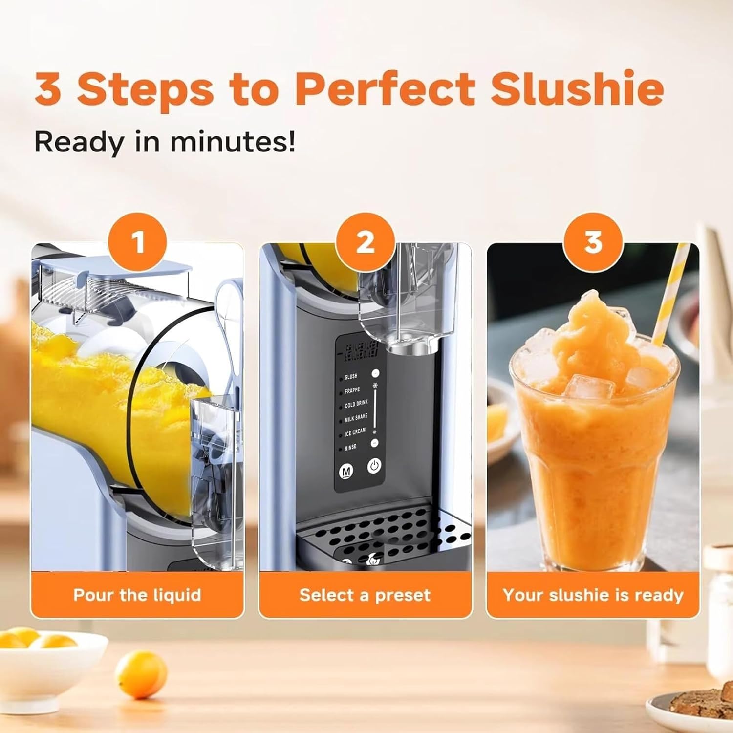 2L Professional Slush Machine, No Ice Needed, Self-Cleaning, 5 Preset Programs, Quickfreeze-Technology, Fro-Zen Drink Maker for Slush, Margaritas, Frappe, Milkshake