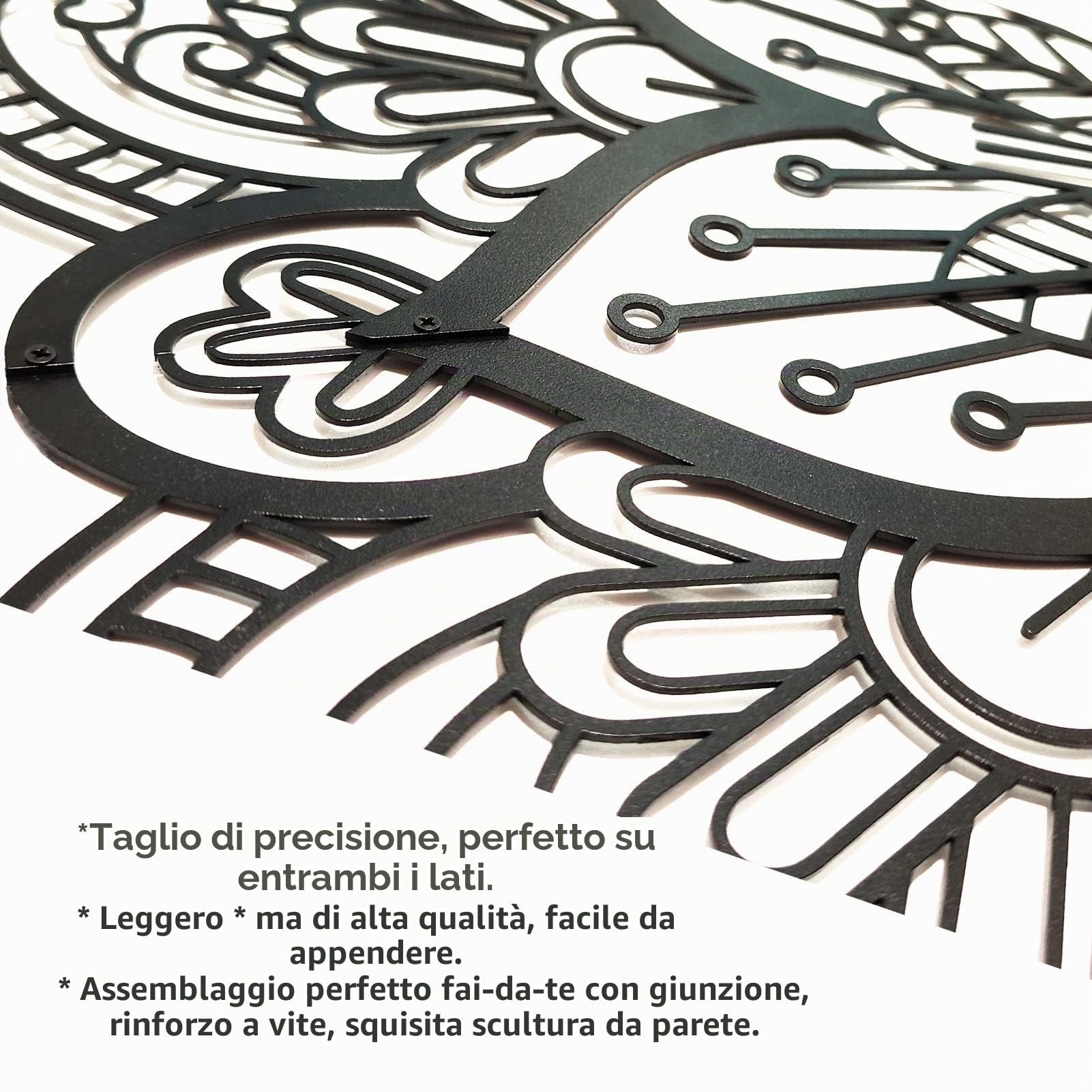 Resama Grande mandala rotondo in metallo, decorazione da parete con fiore di loto per soggiorno, camera da letto, bagno, corridoio, casa e ufficio
