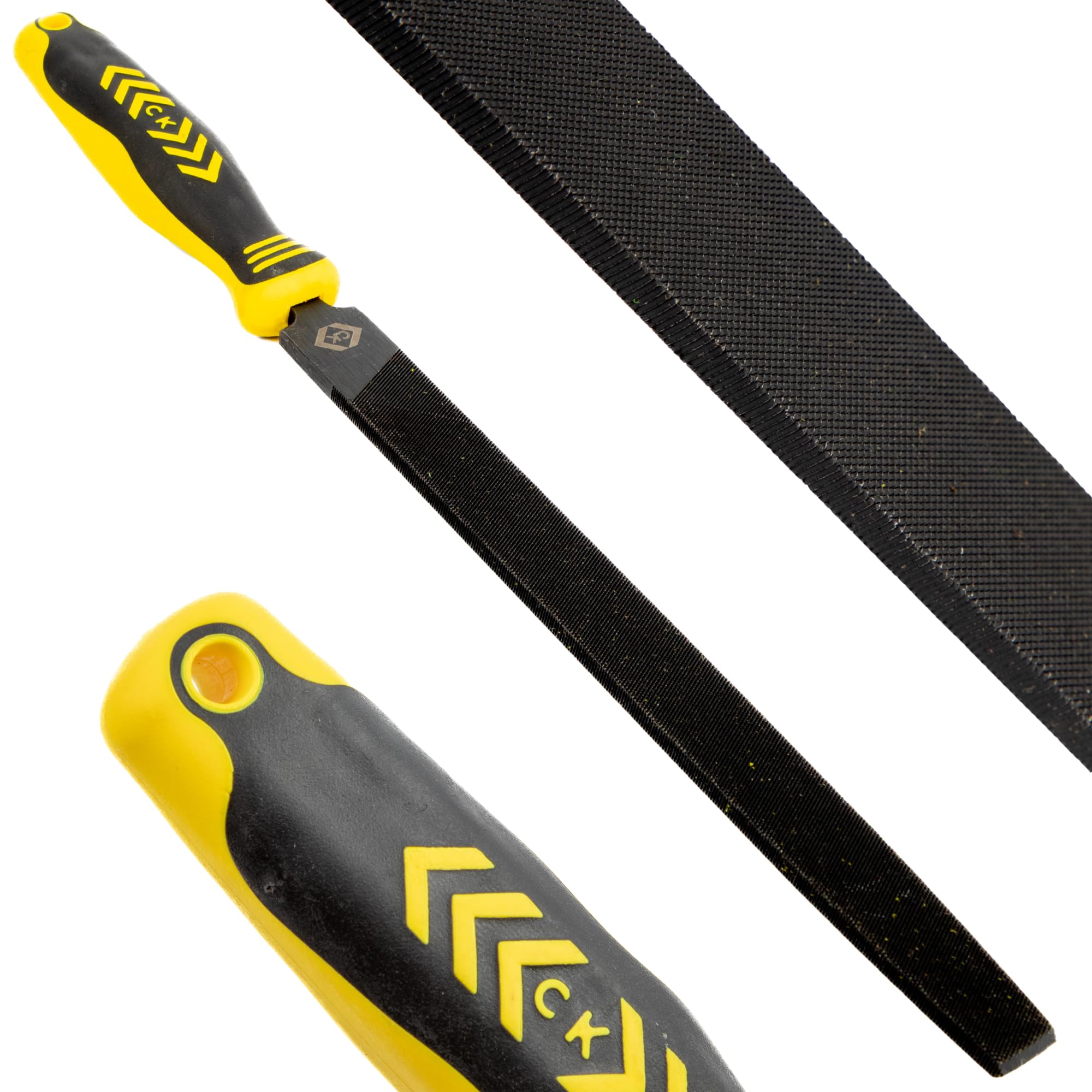 C.K Tools Engineers File 250mm Second Cut Flat Safe Edge, High Carbon Black Oxide Steel, Ergonomic Two Component Grip, Secure Tang Bond, Lanyard Compatible Safety on Scaffolding Ladders, CK T0080A 10