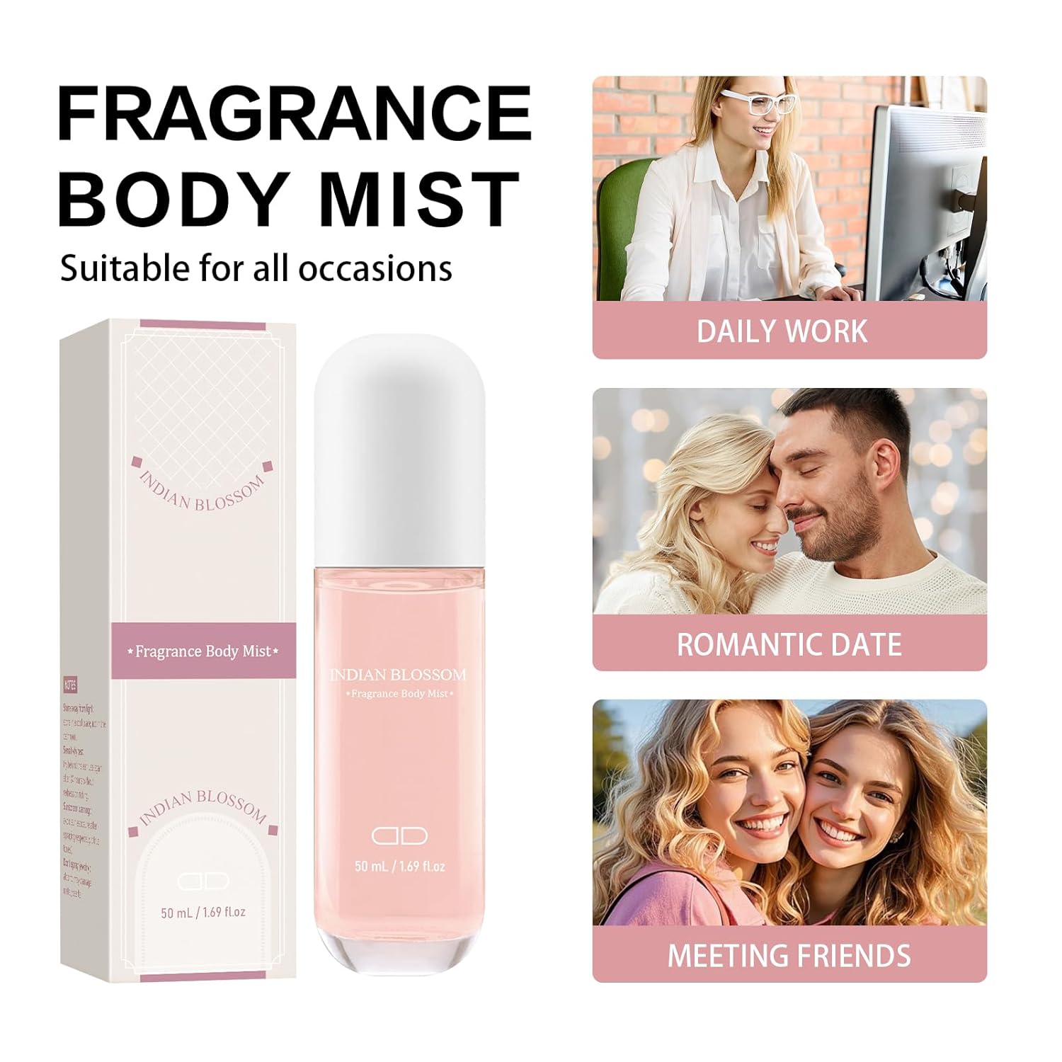 Roseye Hair & Body Perfume Mist – Jasmine Fragrance – Refreshing Scent Travel Size 1.7 Fl Oz/50ml - Image 8