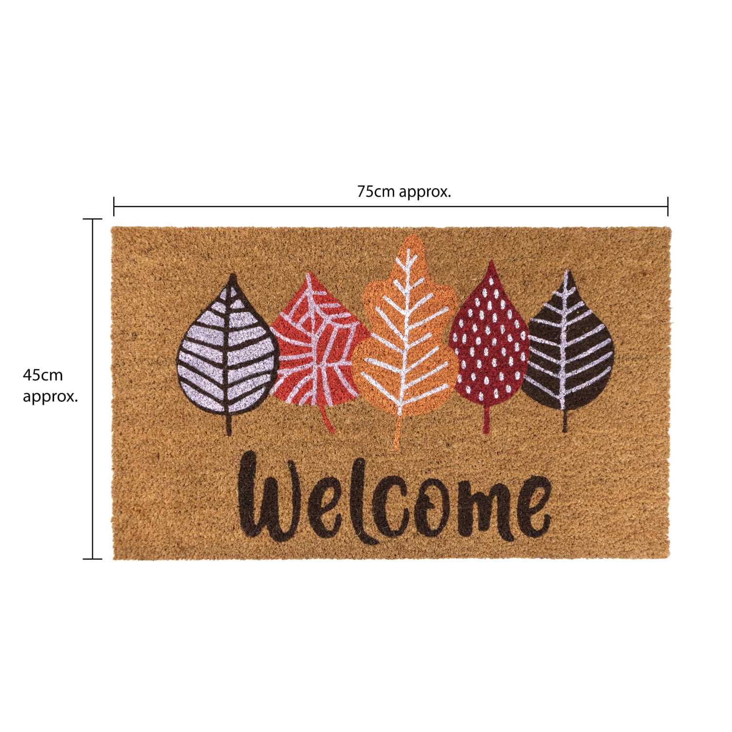 JVL Paillasson en Fibre de Coco avec Envers en PVC 45 x 75 cm