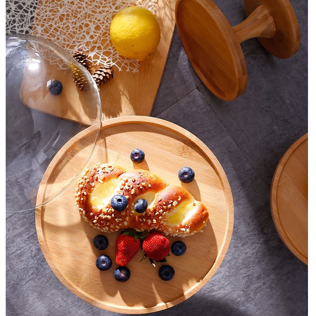 Alzata Torta Vassoio dell'esposizione del vassoio dell'esposizione dell'alto del vassoio del vassoio del pane del vassoio della frutta del vassoio di degustazione della frutta con coperchio del rivest