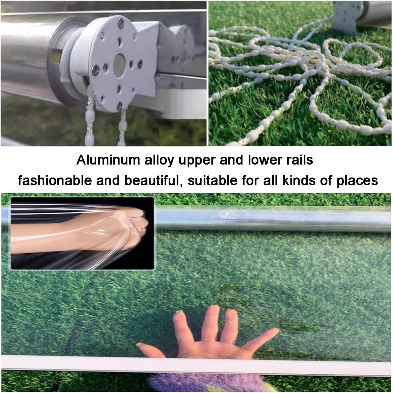 Stores enrouleurs Transparents et imperméables, Stores enrouleurs de pergola extérieurs for serres, balcons, belvédères.(2.0 * 2.5m)