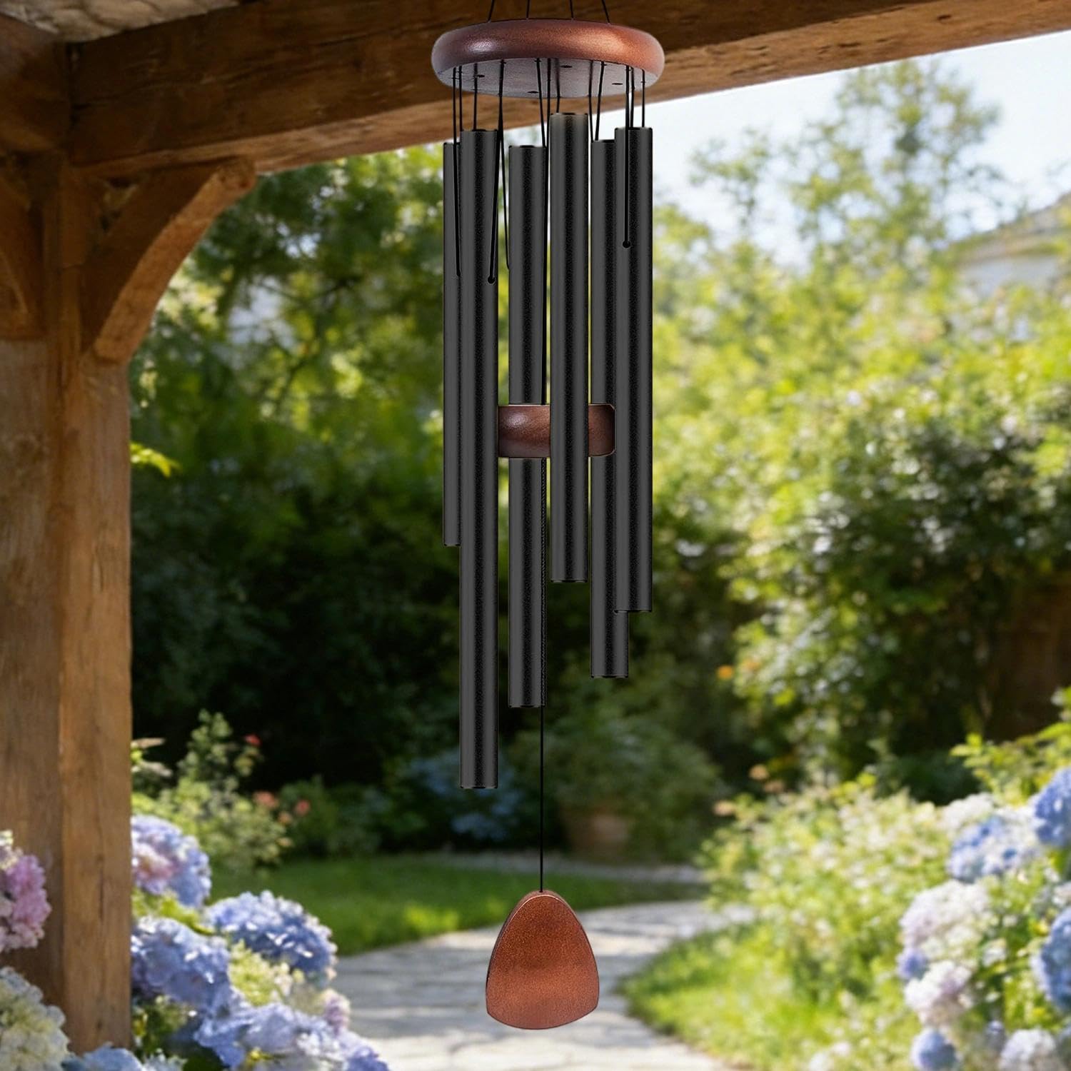 Large Wind Chime, 27 Inches Outdoor Hanging Wind Chimes, 6-Tube Wind Bell Decor for Garden Patio and Home, Relaxing for Outdoor Decoration