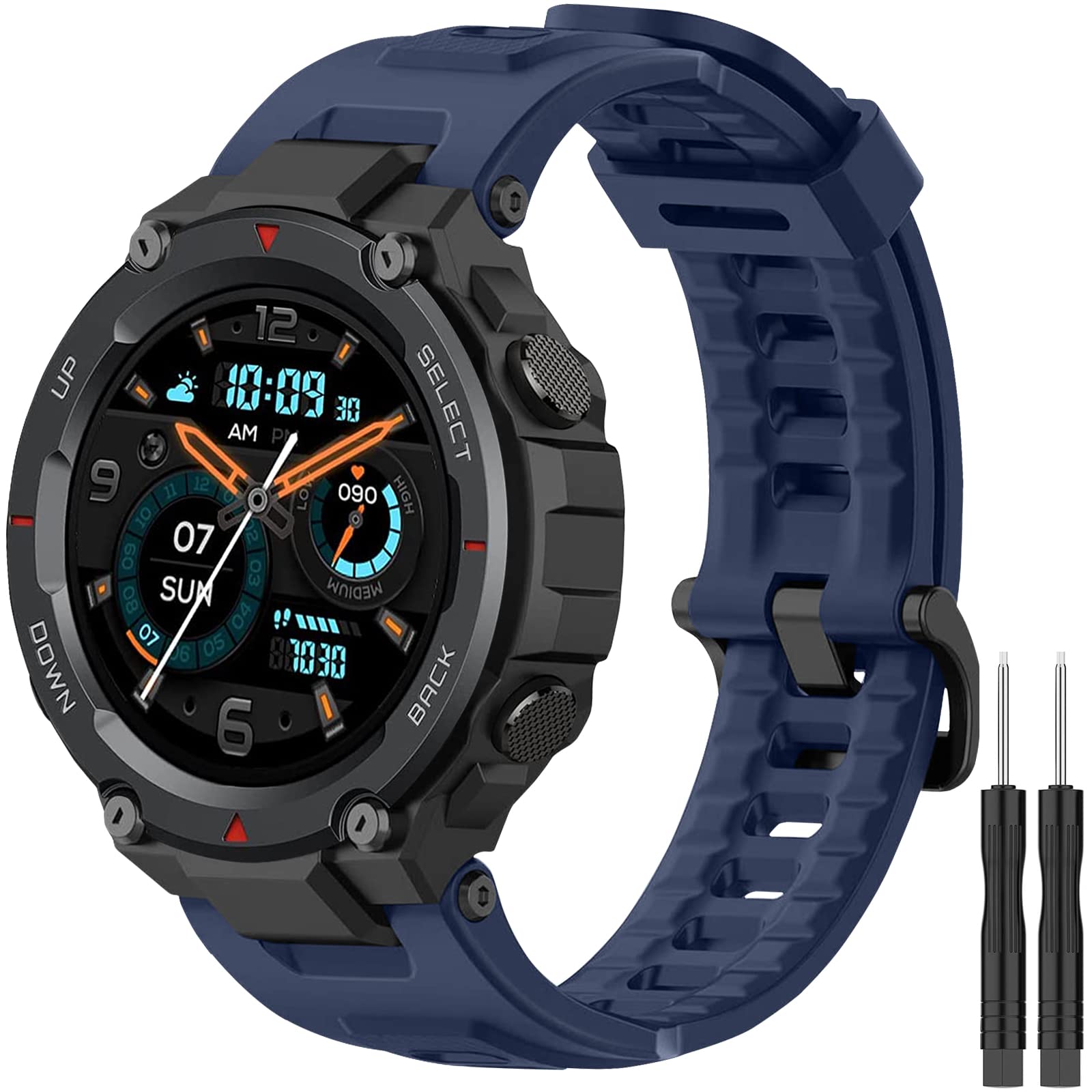 Cinturino per Amazfit T-Rex Pro/Amazfit T-Rex Cinturino, Cinturino Sostitutivo Sportivo in Morbido Silicone Traspirante e Impermeabile Cinturino con Strumenti per Amazfit T-Rex/Amazfit T-Rex Pro