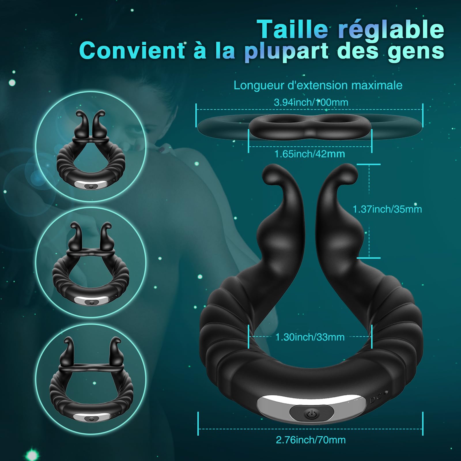 Sex Toys Anneau Penien - Anneau Homme Sextoyse Couple Plaisir, Anneau Vibrant Pénis Clitoridienne avec 10 Modes de Vibration, Anneaux de Pénis Sextoyse Sex, Anneau Penien Sex Toyspour Pour Homme