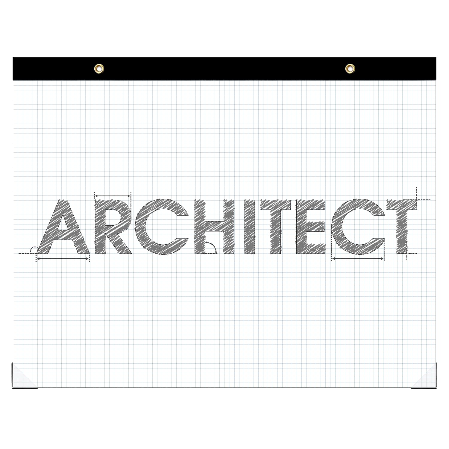 Confezione da 2 fogli di carta a quadretti grandi, per disegni, ingegneria, disegno di progetti, architetto designer, 100 fogli/200 pagine, griglia blu da 10,2 x 10,2 cm, blocco da disegno gigante,