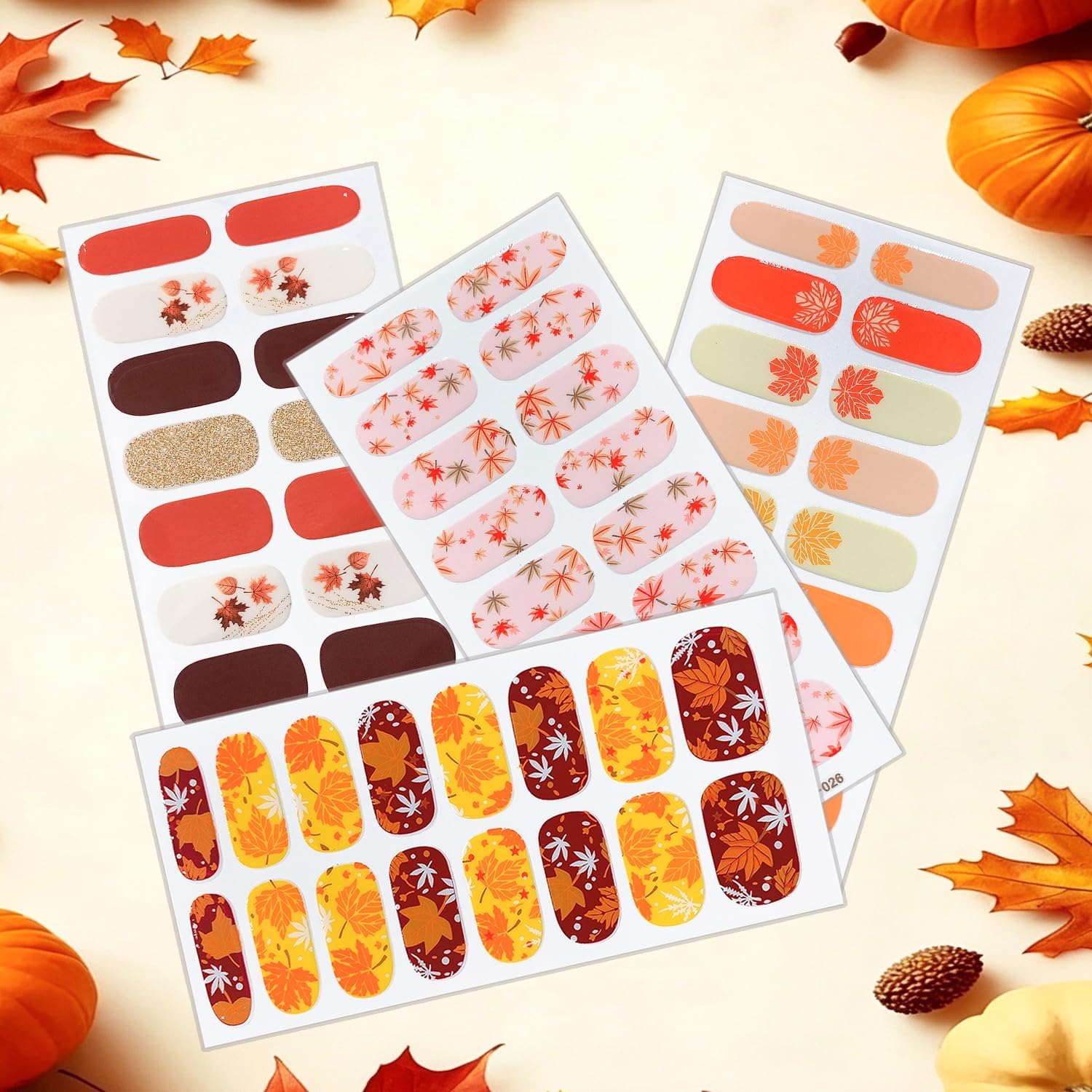 RIICFDD Fall Nail Wrap Stickers Charming Maple Leaf Sticker Nail Polish