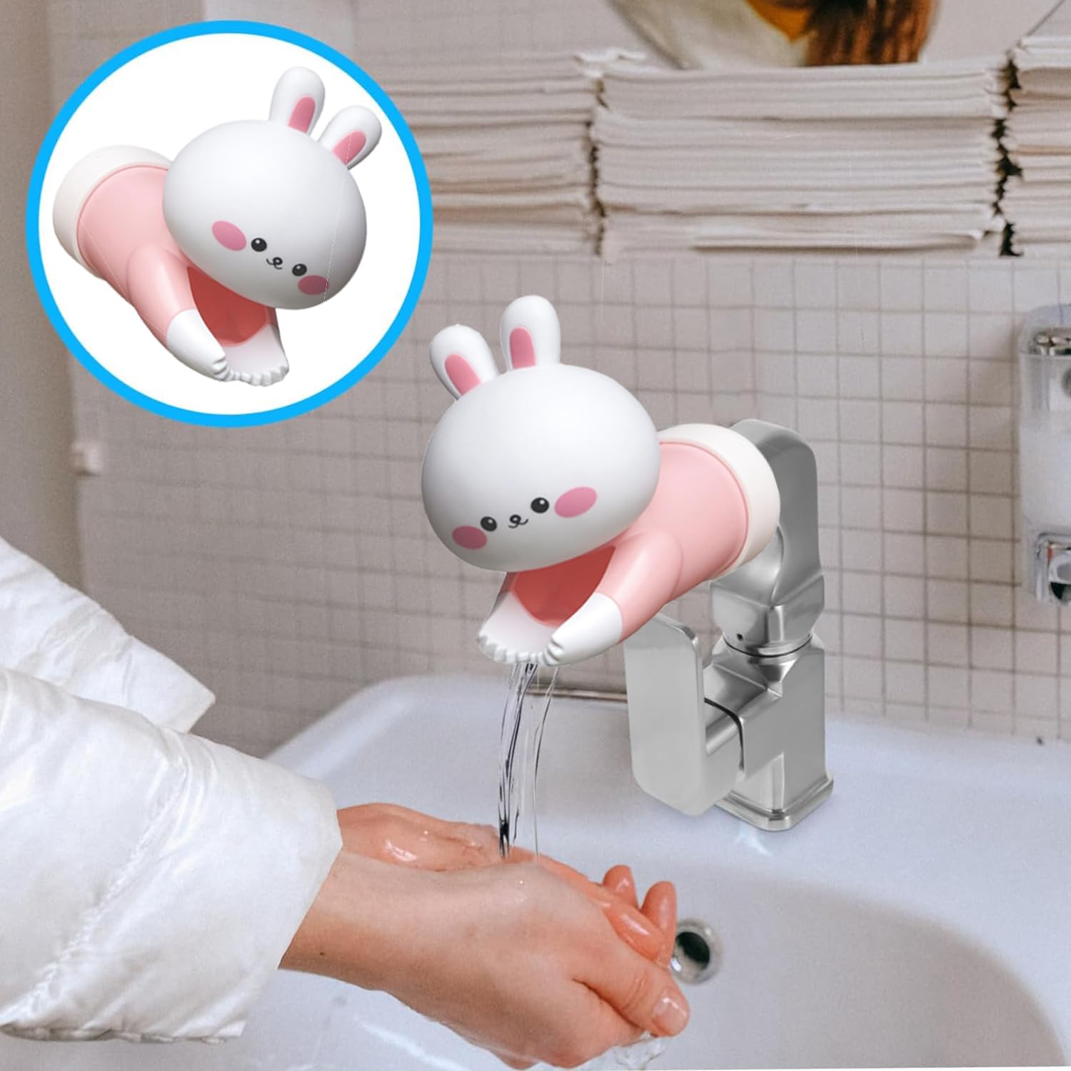 Cubierta del Grifo del Baño del Bebé,Extensor Grifo Bebe,Cubierta del Caño del Baño del Bebé, Cubierta Protectora Universal del Grifo,Extensor de Grifo de Agua,Grifo Extender (rosa)