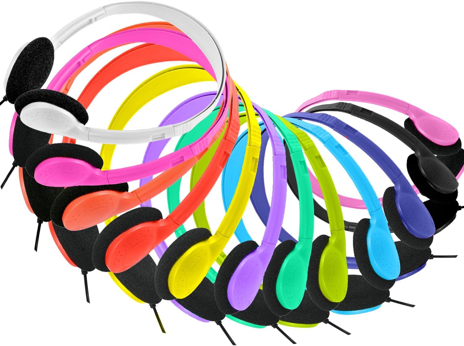 Wired Headphones Bulk 6 Pack Multi Colors for Kids,...