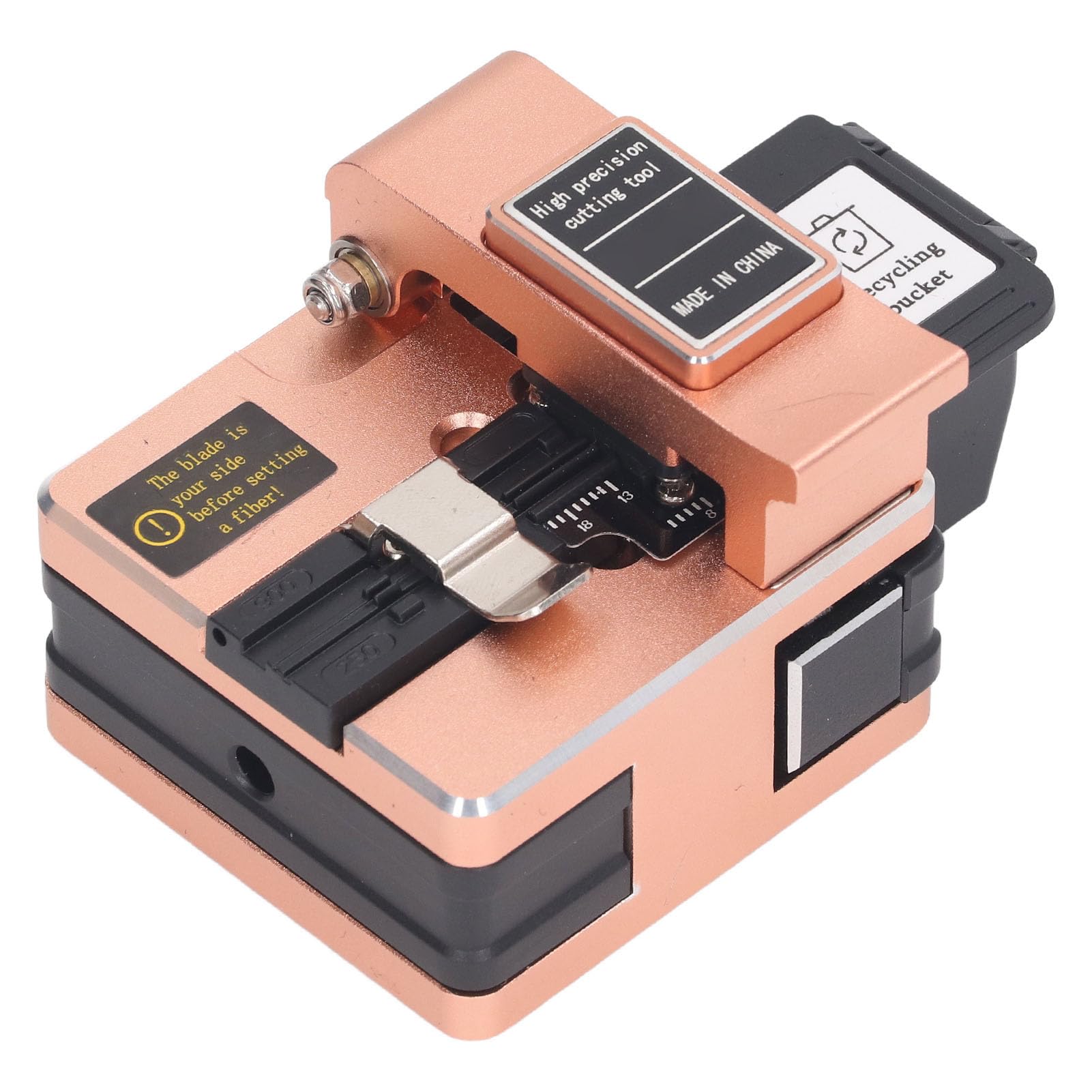 Hilitand Fiber Cleaver, High Accuracy Fiber Optic Cleaver, 18mm Cutting Length, Automatic Return Optical Fiber Cutter Knife with, Fiber Optic Connectors, Hilitandbkqv8wa1mg