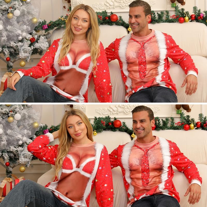 Ugly Christmas Sweatshirts for Women Men,Ugliest Unisex Womens Mens Sweatshirt,Funny Novelty Xmas Deer Sweater Shirt - Image 4