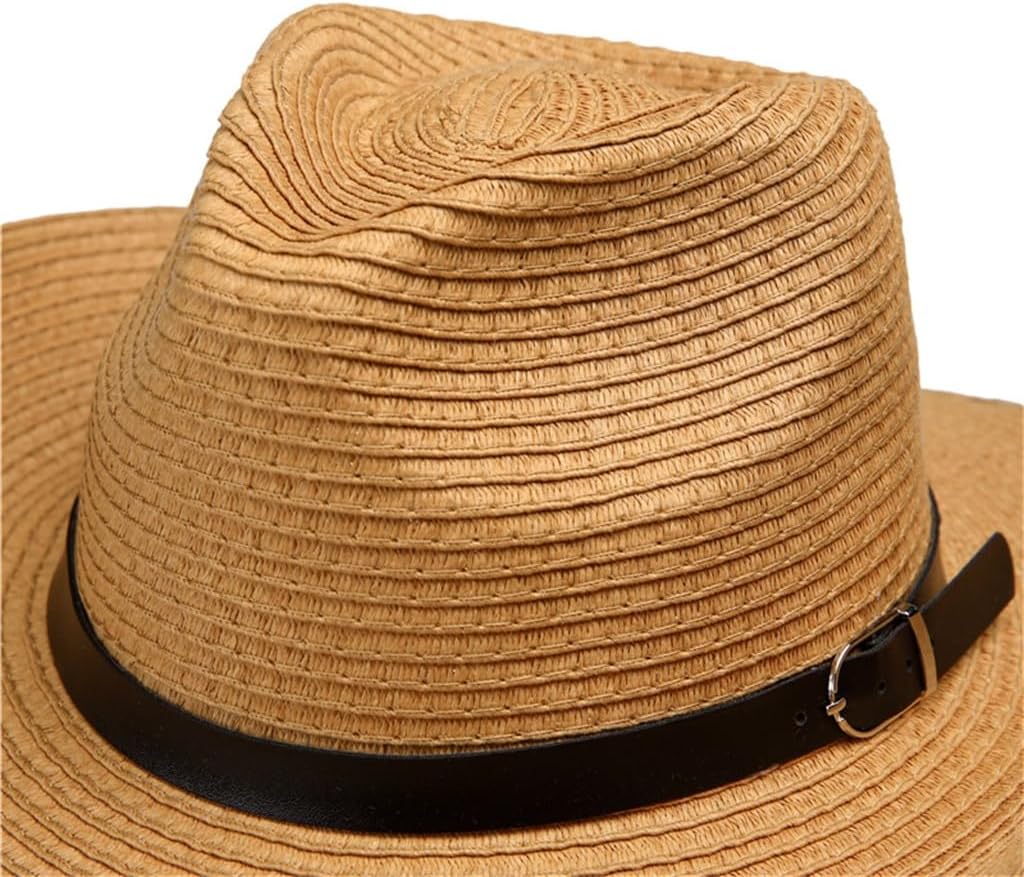 Big Brim Sun Shading Grass Hat for Men, Outdoor Foldable Sun Hat, Large Brim Cowboy Fishing Hat