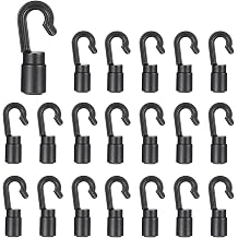 20 Pcs Bungee Shock Cord Hook for 1/4 inch and 3/16 inch Rope Terminal Ends Tabbed Open Hooks for Kayaks
