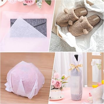 woric 100 Sheets White Tissue Paper, 50x70cm Large Tissue Paper Sheets for Packaging 17gsm for Wedding Graduation Birthday Party Wrapping Gifts Art Craft Decorations