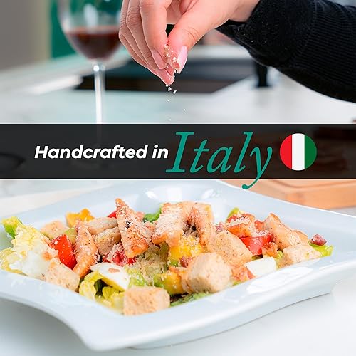 Miniatura 6 de Platos de porcelana italiana elegantes de 12 pulgadas con compartimento para salsa, platos de comedor de primera calidad fabricados en Italia