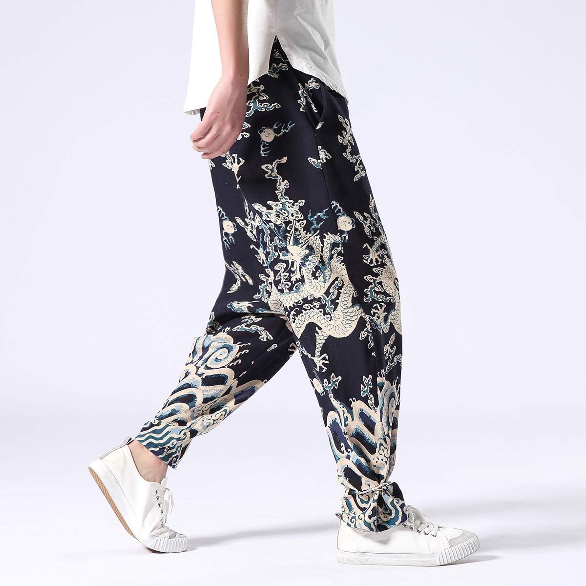Seidarise Men's Dragon Harem Pants Wide Leg Jogger Bahrain Ubuy