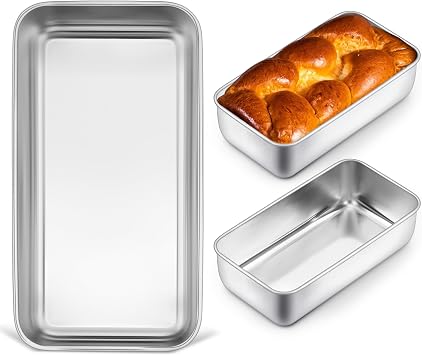 Herogo 9 x 5 Inch Loaf Pans Set of 3, Rectangle Bread Loaf Pans for Baking Bread Homemade Meatloaf, Banana, Brownies, Lasagnas, Oven & Dishwasher Safe