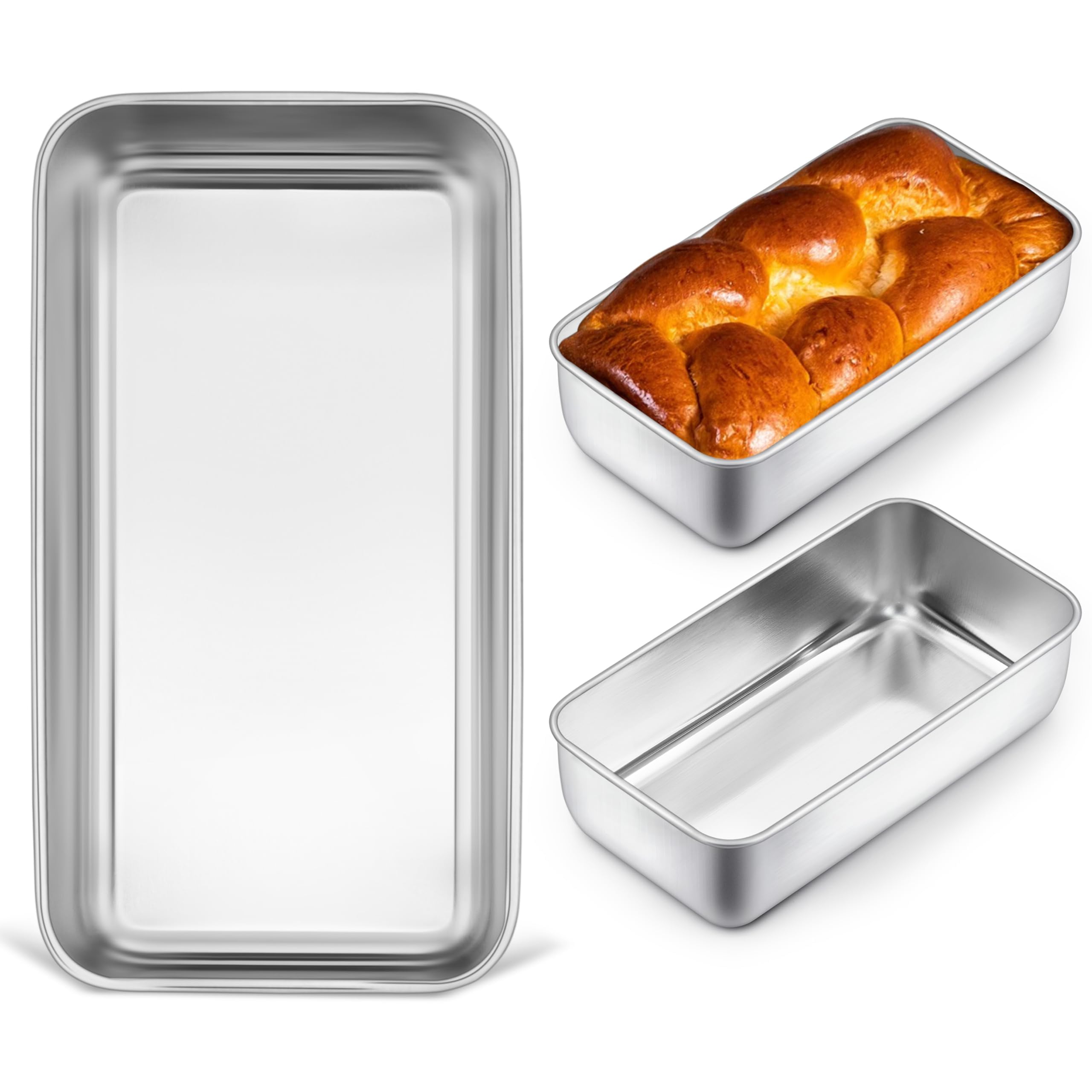Amazon.com: Herogo 9 x 5 Inch Loaf Pans Set of 3, Rectangle Bread