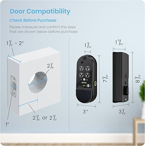 Miniatura 2 de Lockly Vision Elite - Cerradura inteligente de video con cámara, cerrojo inteligente Wi-Fi para puerta delantera, teclado PIN Genie, cerradura de
