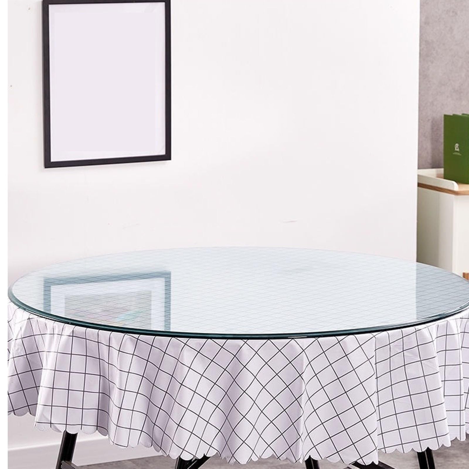 Table de salle à manger ronde en verre rotatif avec petite table 55 cm