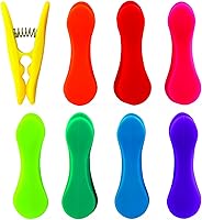 Kikkerland Rainbow Bag Clips Set of 8 - Vibrant Multicolor Chip Clips Keep Snacks Fresh & Organized