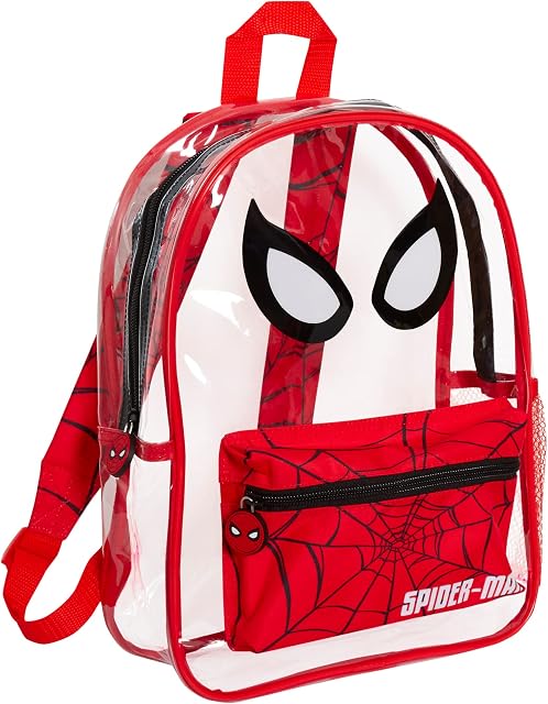 Marvel Spiderman Backpack Boys Swim Bag Clear Wipeable School Rucksack Kids Transparent Swimming Beach Bag