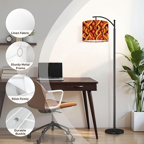 Miniatura 4 de Drum Lamp Shade 70s retro seamless material Lampshade for Floor Lamps Table Lamps Pendant Light 11"x8.9" Replacement Linen Large Lamp Shades Easy