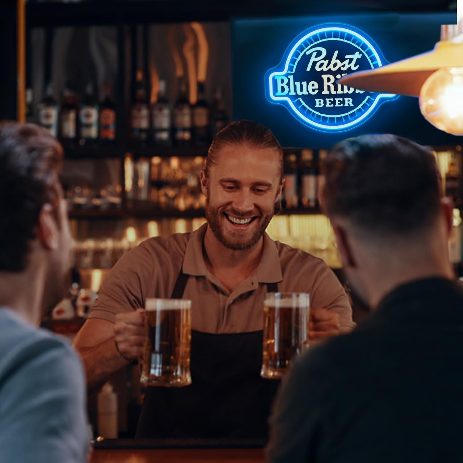 Blue Beer Neon Sign,Dimmable PBR Neon Light Sign,Led Neon Signs for Man Cave,USB Powered Neon Wall Sign for Bar Party Club Pub Bistro Decor,7.9x9.8 inches.