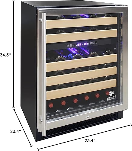 Miniatura 4 de Vinotemp EL-28SILC - Refrigerador de vino independiente con pantalla táctil, control de temperatura ajustable, puerta de vidrio de doble panel y