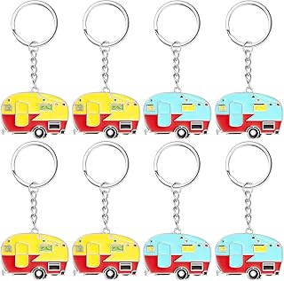 Camper Keychain Camper Accessories for Travel Trailers Retro Camping RV Keychain Set for Women Men Couples Travel Accessorie