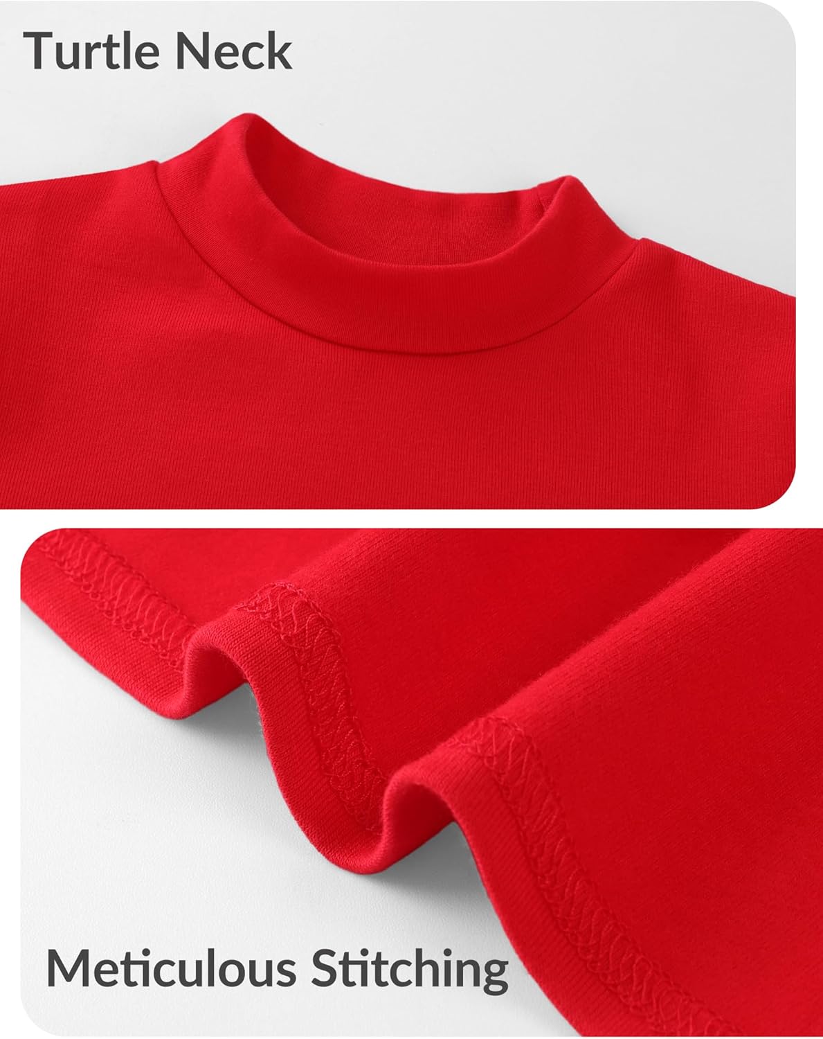 Witwot 3 Pack Toddler Boy Mock Turtleneck Shirts Baby Boys Long Sleeve T-Shirt Soft Cotton Thermal Undershirt Size 18M-5T - Image 4