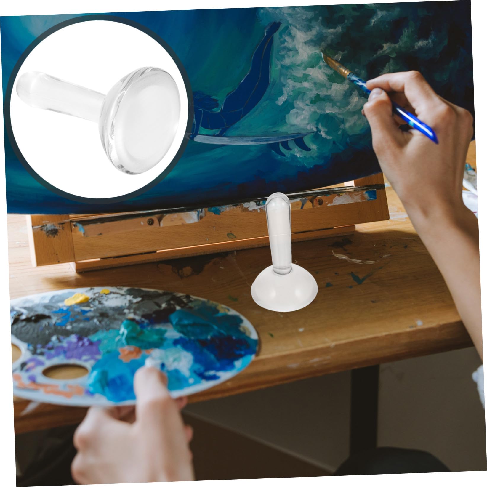SEWACC 3stücke Pigmentmüller Aus Glas Ergonomischer Schleifstößel Für Malerei Zum Mahlen Von Farben Und Pigmenten Transparentes Design Langlebig Und Platzsparend Malzubehör Für