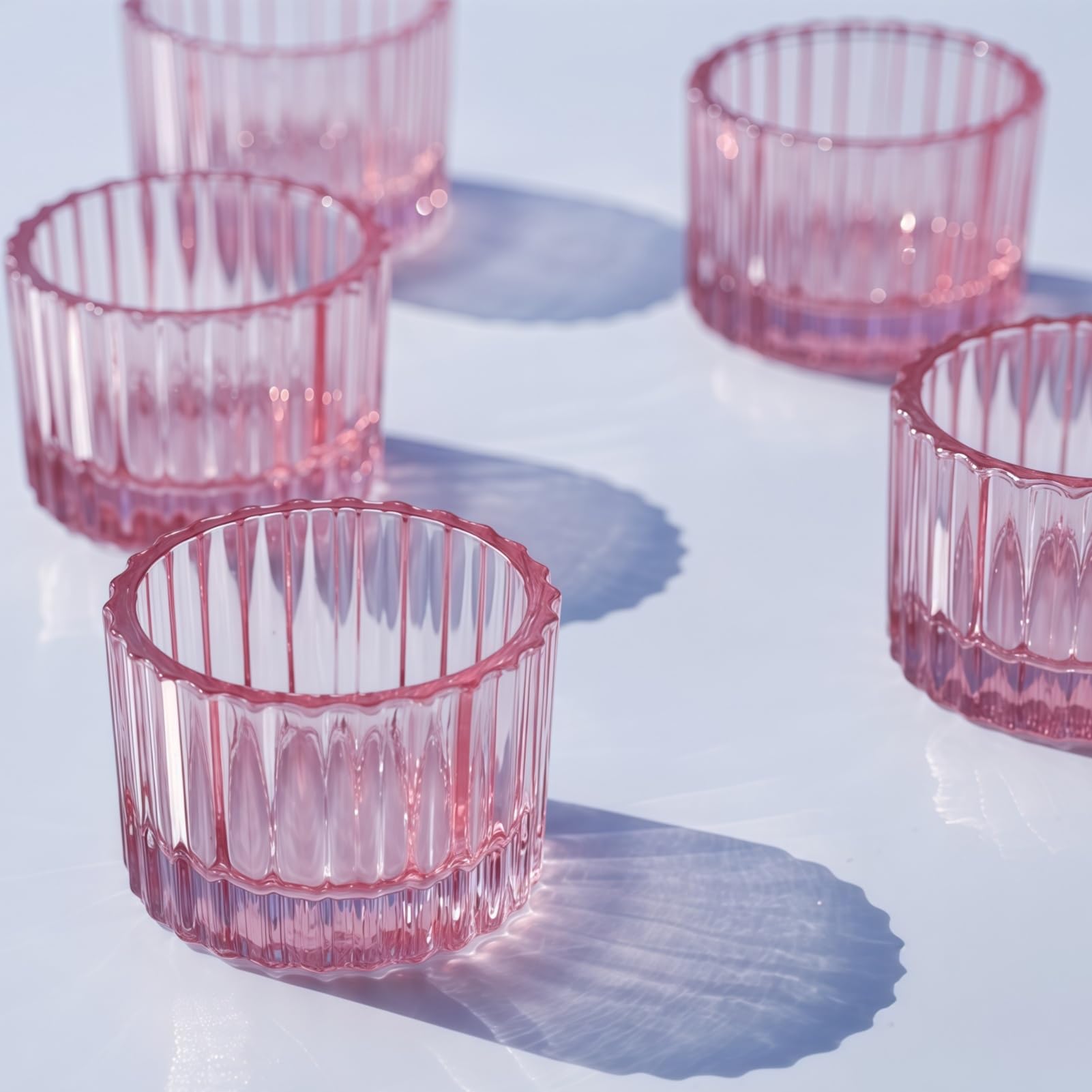12Pcs Pink Tea Light Holders, Glass Tealight Holders for Table Centerpiece โ image 1
