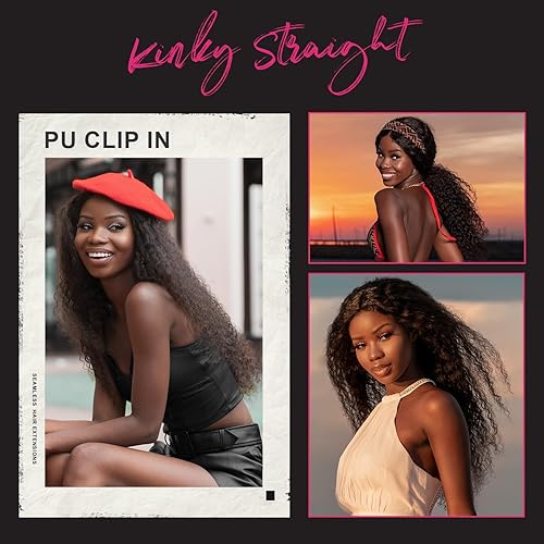 Miniatura 8 de Extensiones de cabello humano real con clip, extensiones de cabello humano rizado lacio, 100% cabello virgen brasileño, sin costuras, extensiones de