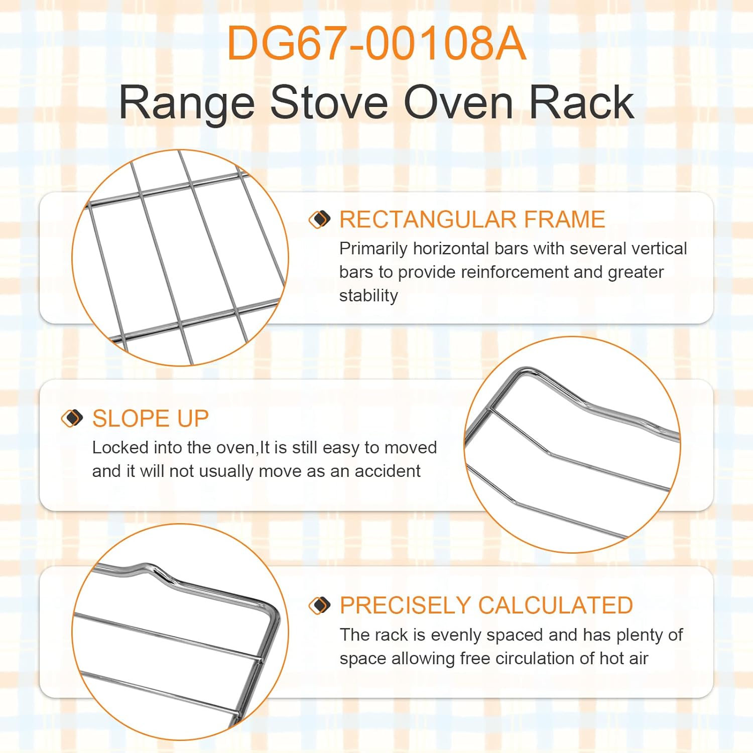 Oven racks DG67-00108A Oven Stronger Wire Rack 16 7/16" x 24 3/4"Compatible With oven Oven Rack Replacement